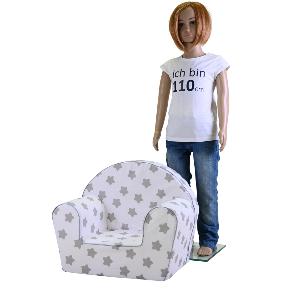 knorr toys® Kindersessel White grey stars weiß