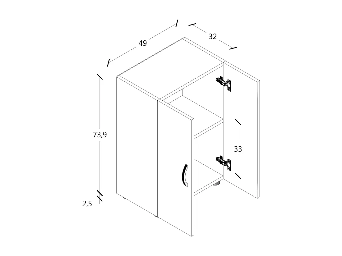 Armoire de bureau Armoire à dossiers Ulas 2x