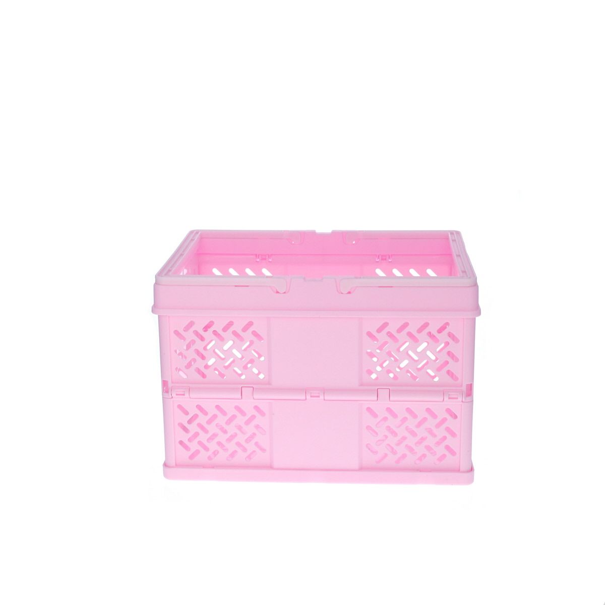 Caisse de rangement pliable en plastique rose Roodoudou