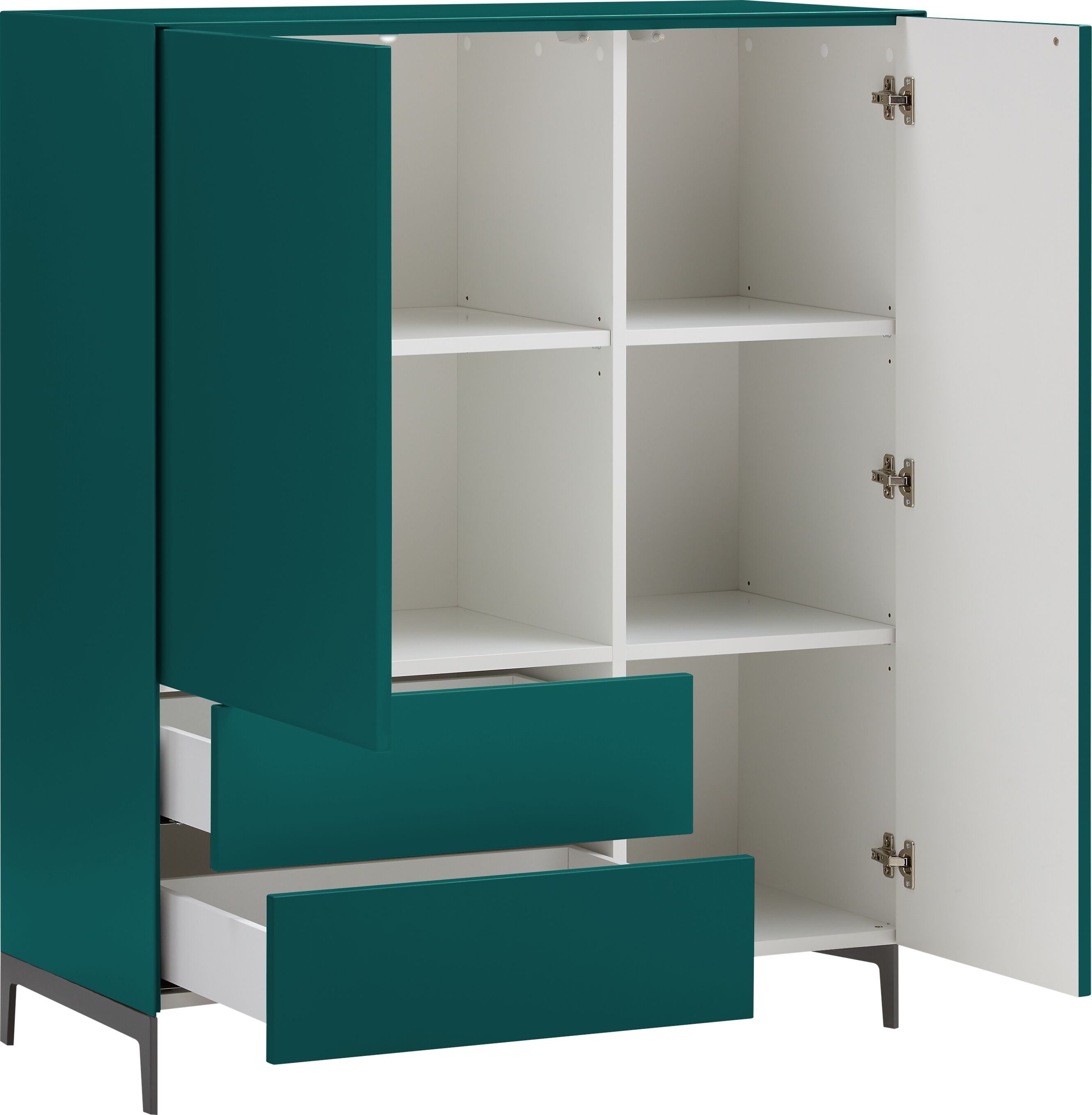 LUX Highboard - Petrol / B: 100.0 cm x T: 46.0 cm x H: 123.5 cm