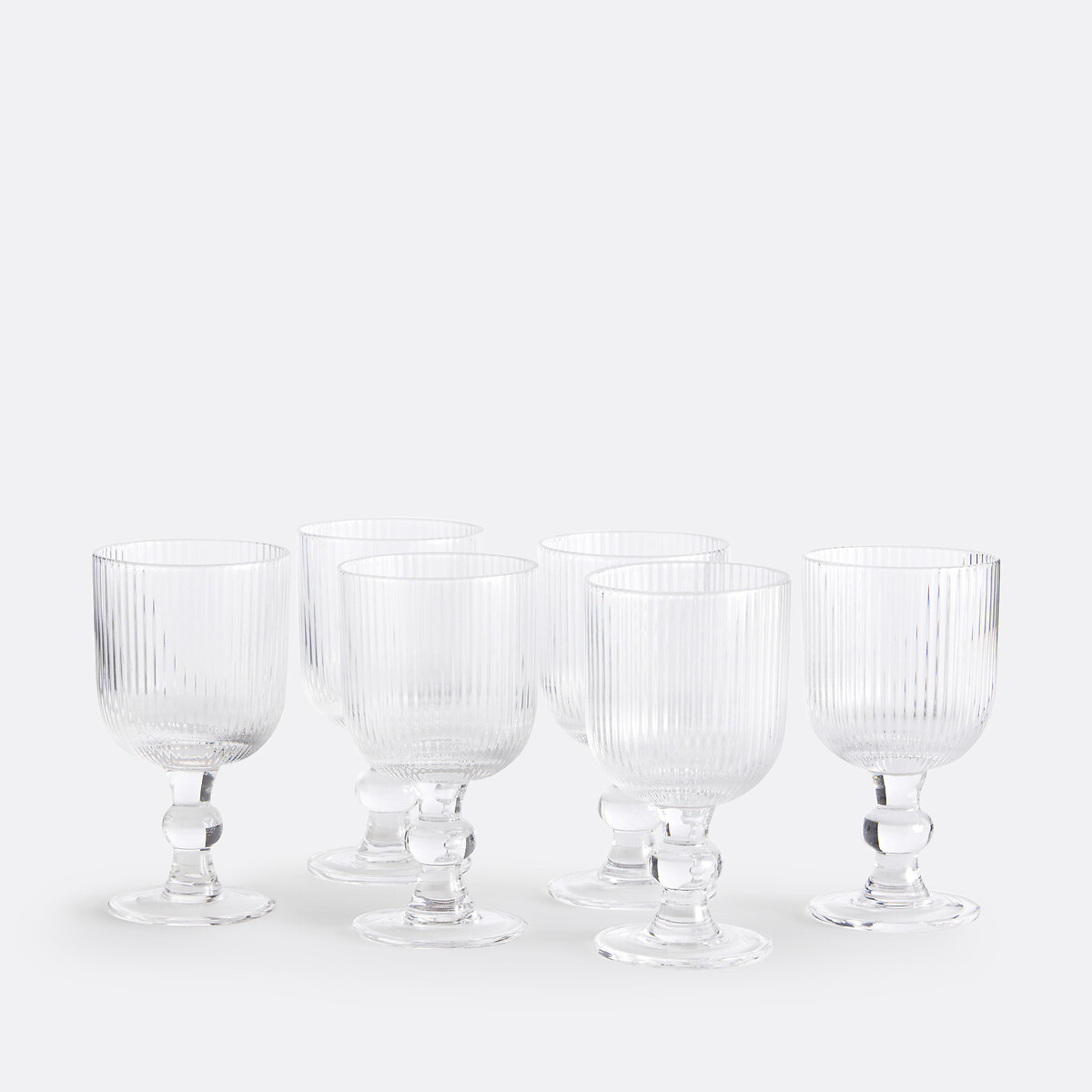 LA REDOUTE INTERIEURS<br>Conjunto de 6 taças de vinho caneladas, Ostri