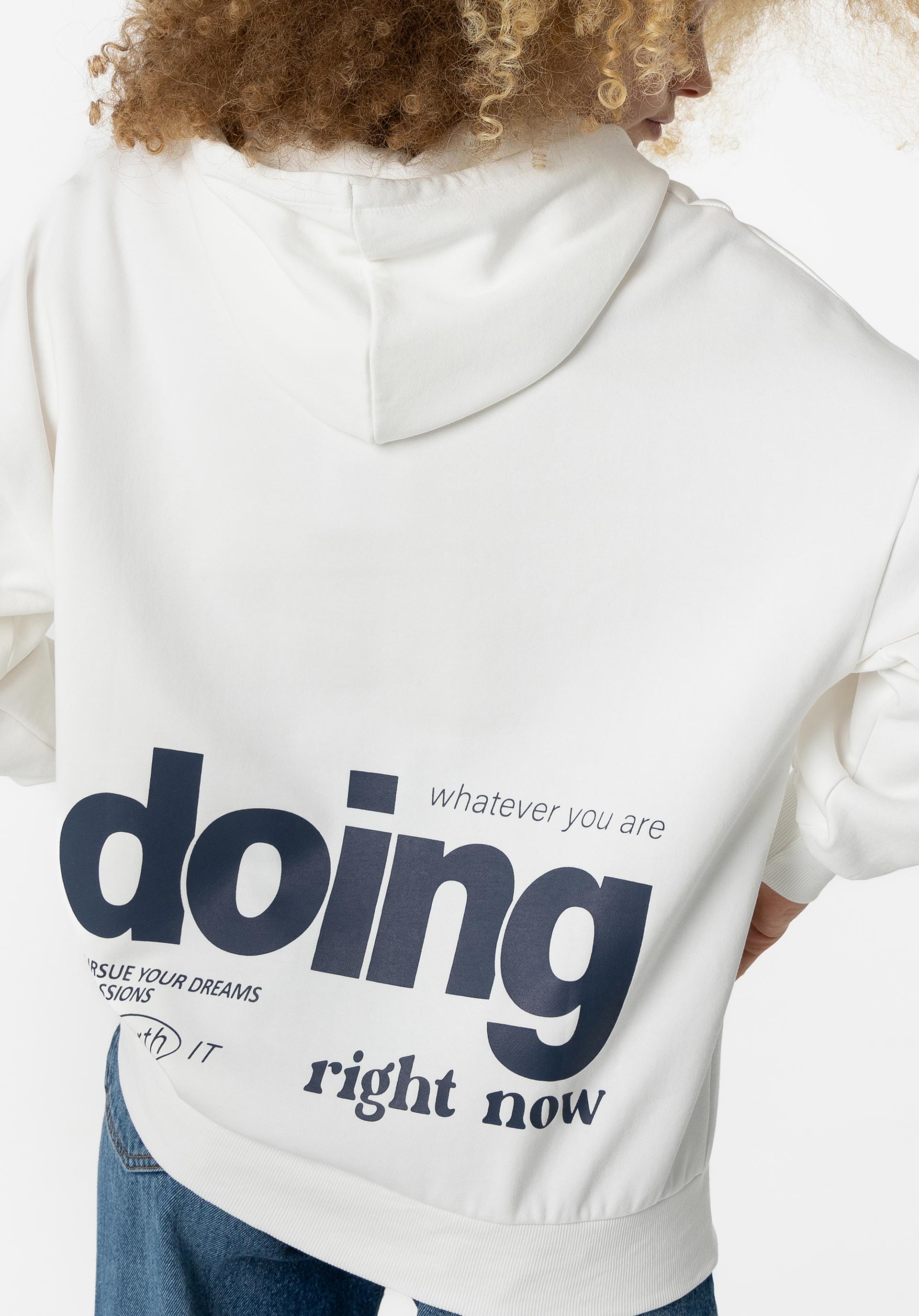 Hoodie com Texto nas Costas