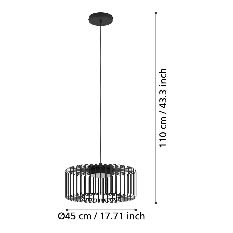 EGLO - Ginestrone-Z pendel sort Ø45 - RGB + TW - Zigbee, Bluetooth