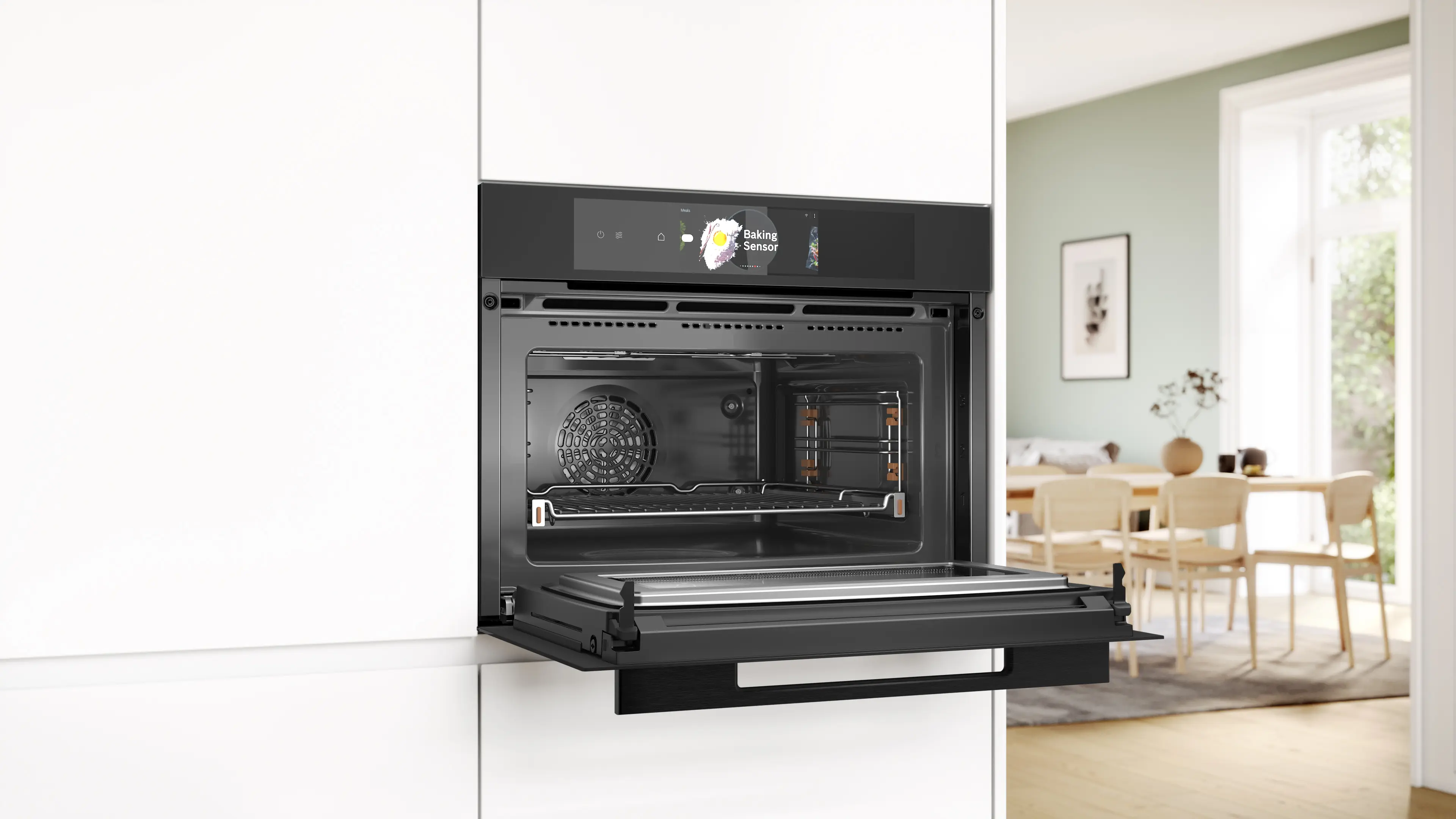 Serie 8 Compacte bakoven met magnetron 60 x 45 cm Mat zwart