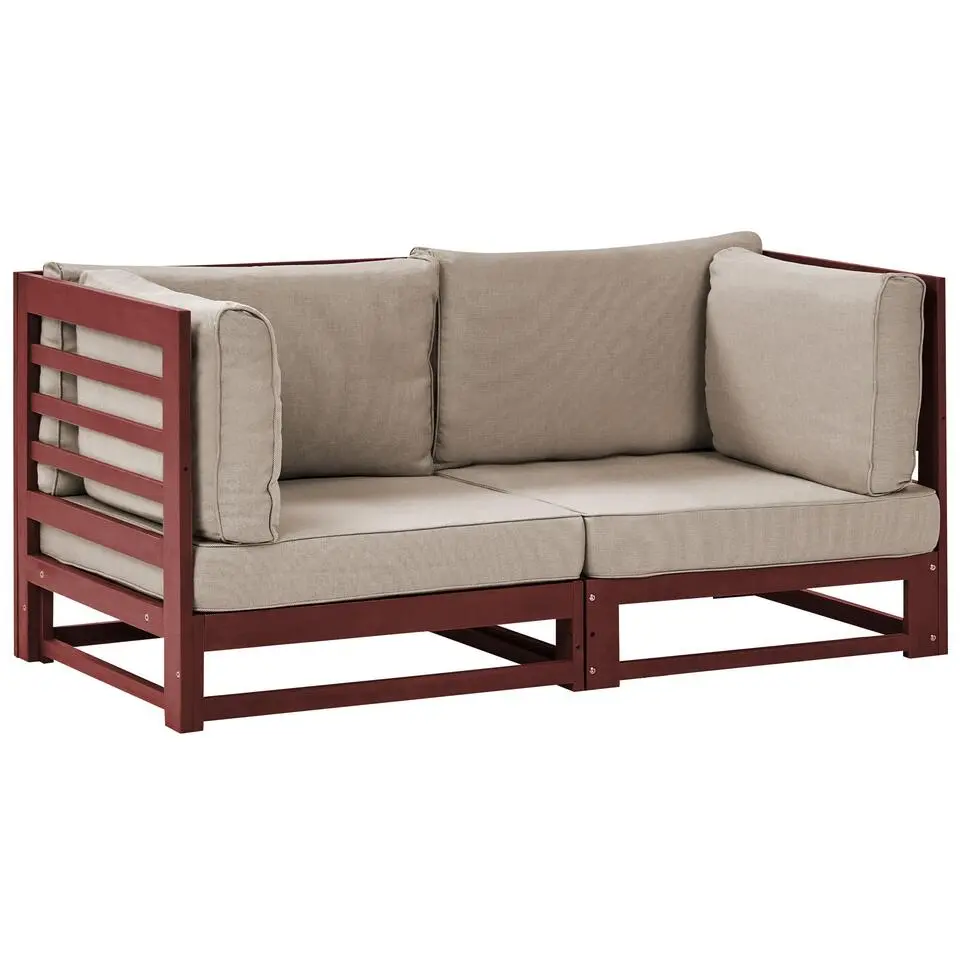 TRANI - Loungebank 2-zits - Mahonie - Acaciahout