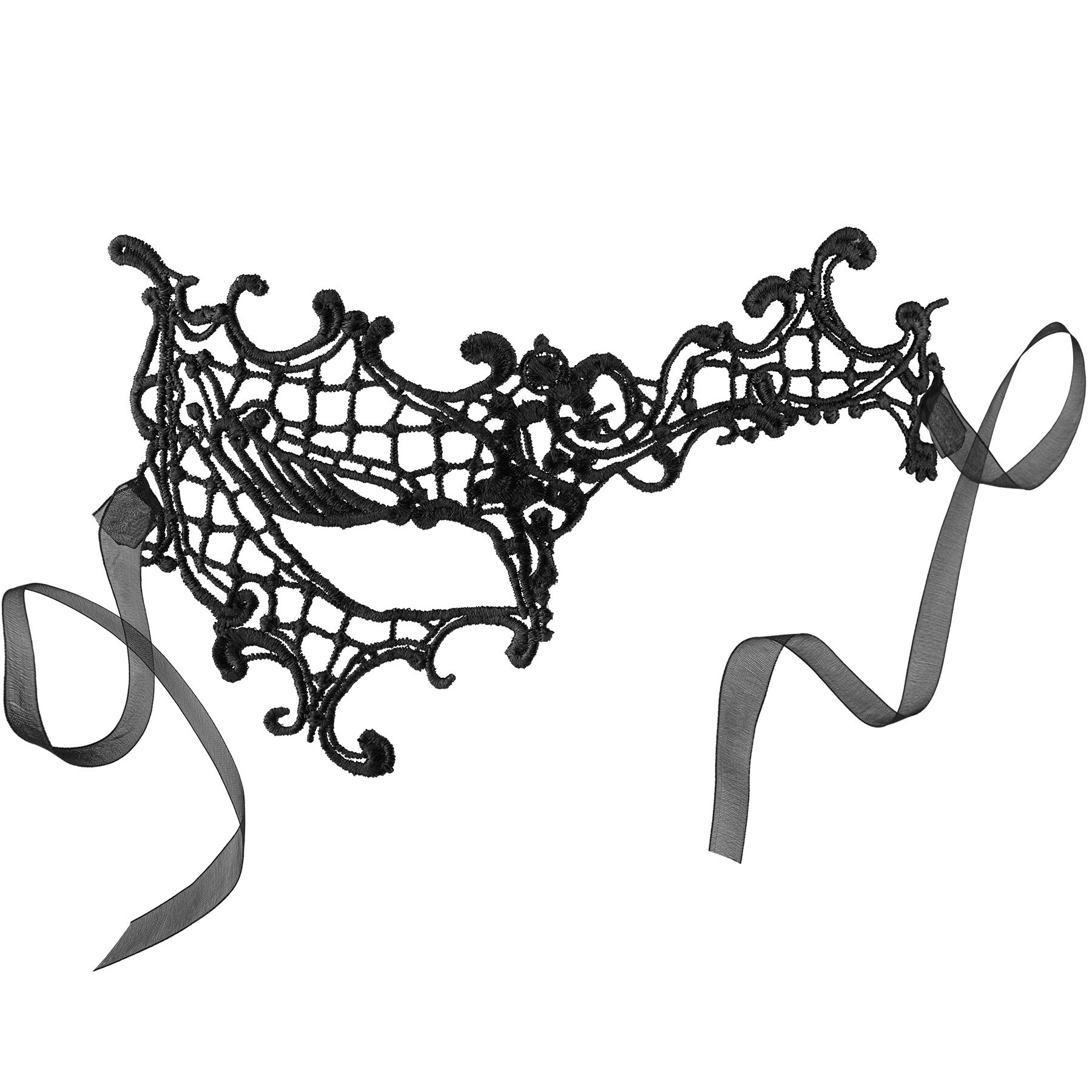 tectake® Schwarze Spitzenmaske Fantomina