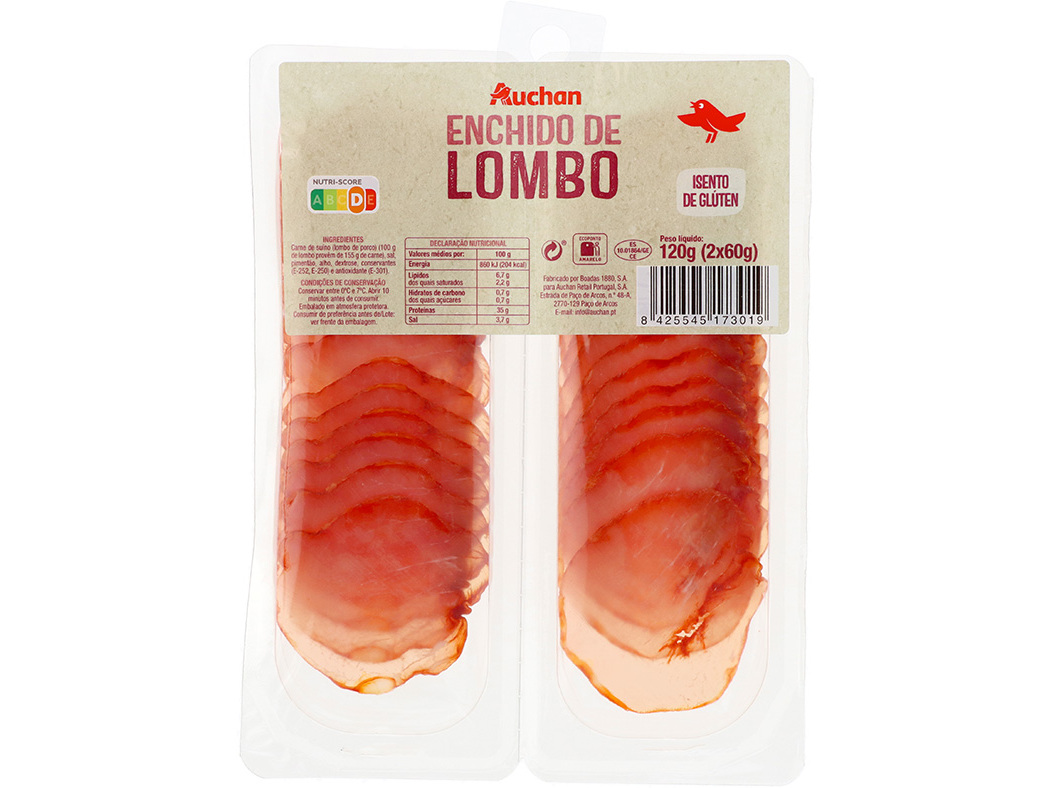 LOMBO DE PORCO AUCHAN FATIAS 120G