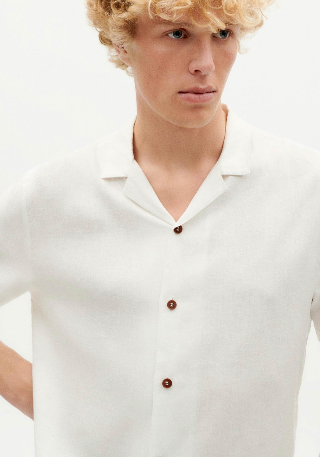 Thinking Mu Kurzarmhemd Jules Hemp White