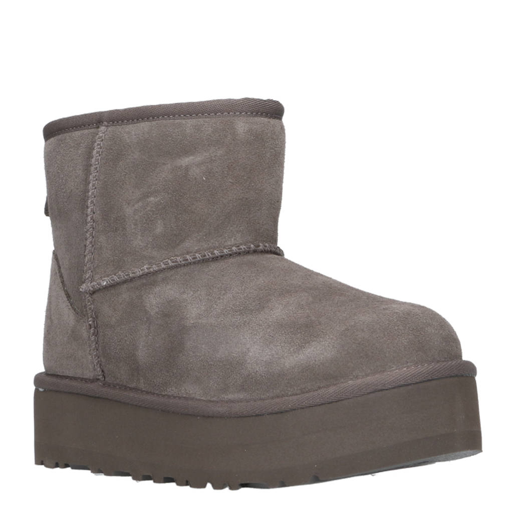 UGG Classic Mini Platformgevoerde enkelboots grijs
