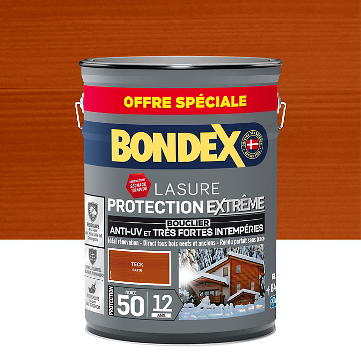 Lasure extérieure Protection extrême teck 12 ans Bondex 6L