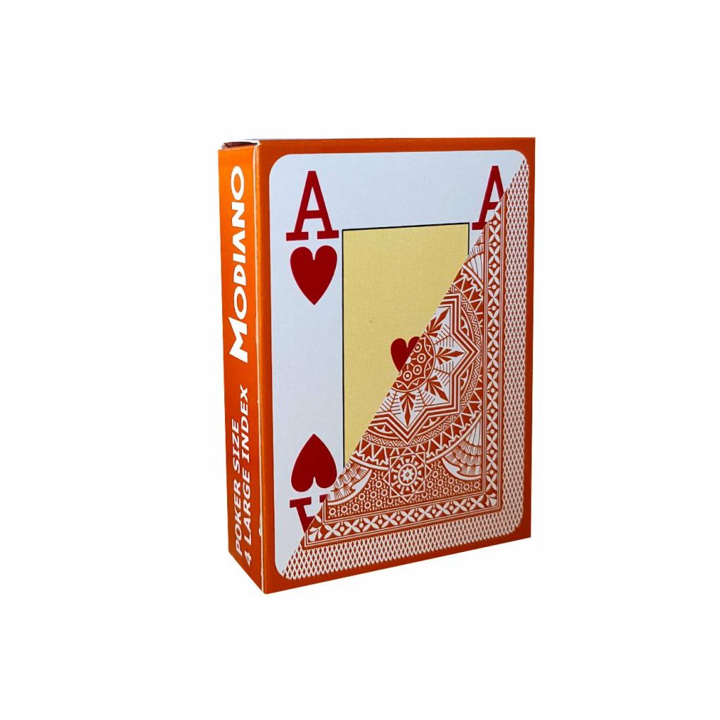 Jeu de 54 cartes Modiano format poker - Marron