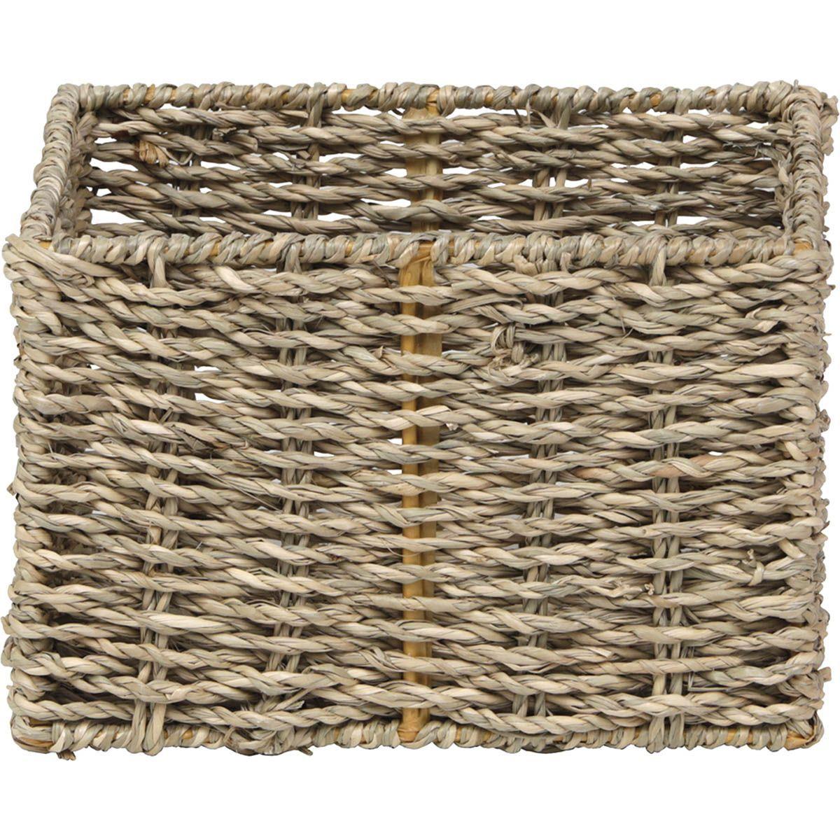 PANIER RECTANGULAIRE MATIERE VEGETALE 18X15X12CM NATUREL