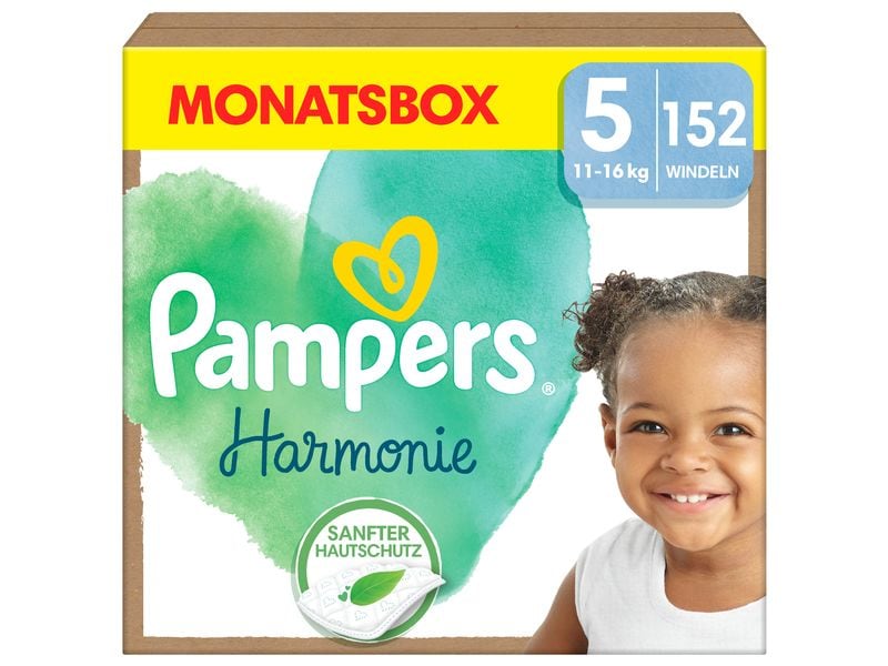 Pampers Windeln Harmonie Junior Grösse 5 Monatsbox 11  kg, 152 Stück