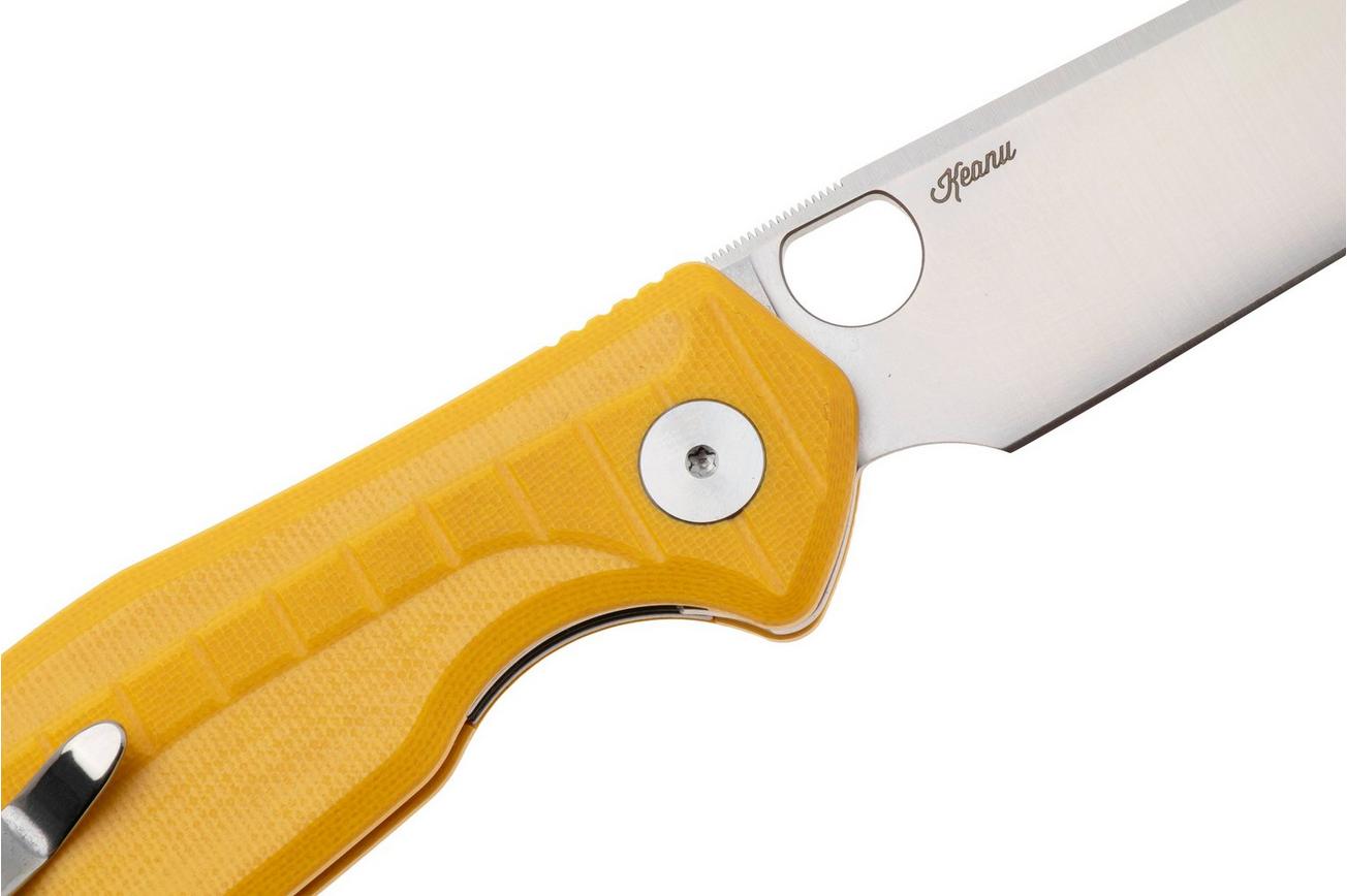 Bestechman Angry Owl BMK12A-1 Satin D2, Yellow G10, zakmes
