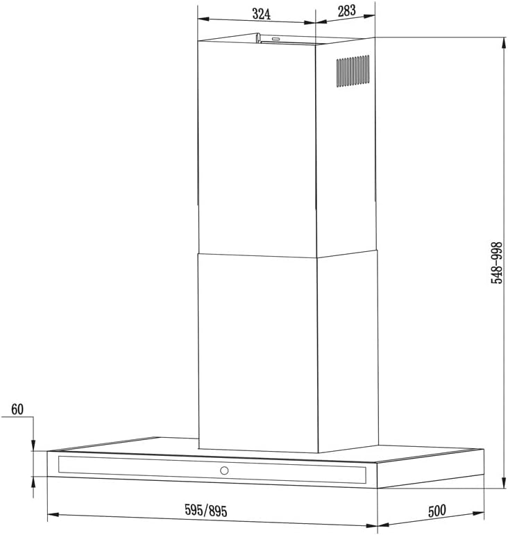 KKT KOLBE Dunstabzugshaube 60cm | Umluft Abluft | Wandhauben | Edelstahl | Schwarz Glas | Nachlaufautomatik | SensorTouch Bedienung | LED-Beleuchtung | DELTA6014TC