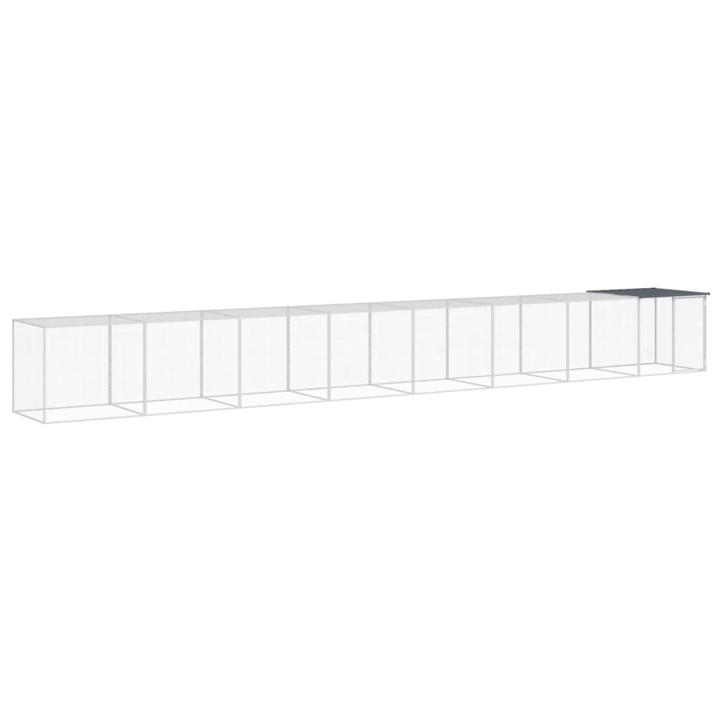 Galinheiro vidaXL com telhado de aço galvanizado, antracite, 1003x98x90 cm