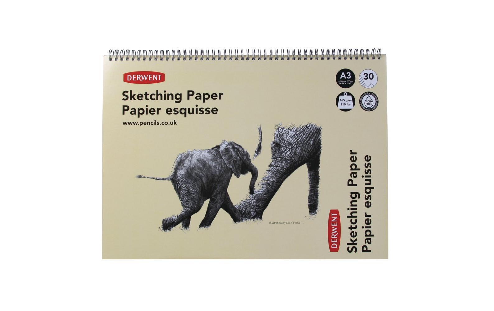 Skizzenblock, DIN-A3, Querformat, 30 BlattSkizzenblock, A3 Querformat, Zeichnen & Schreiben, 30 Blatt, Säurefreies Papier, Spiralgebundener Buchrücken, Professionelle Qualität, 2300141