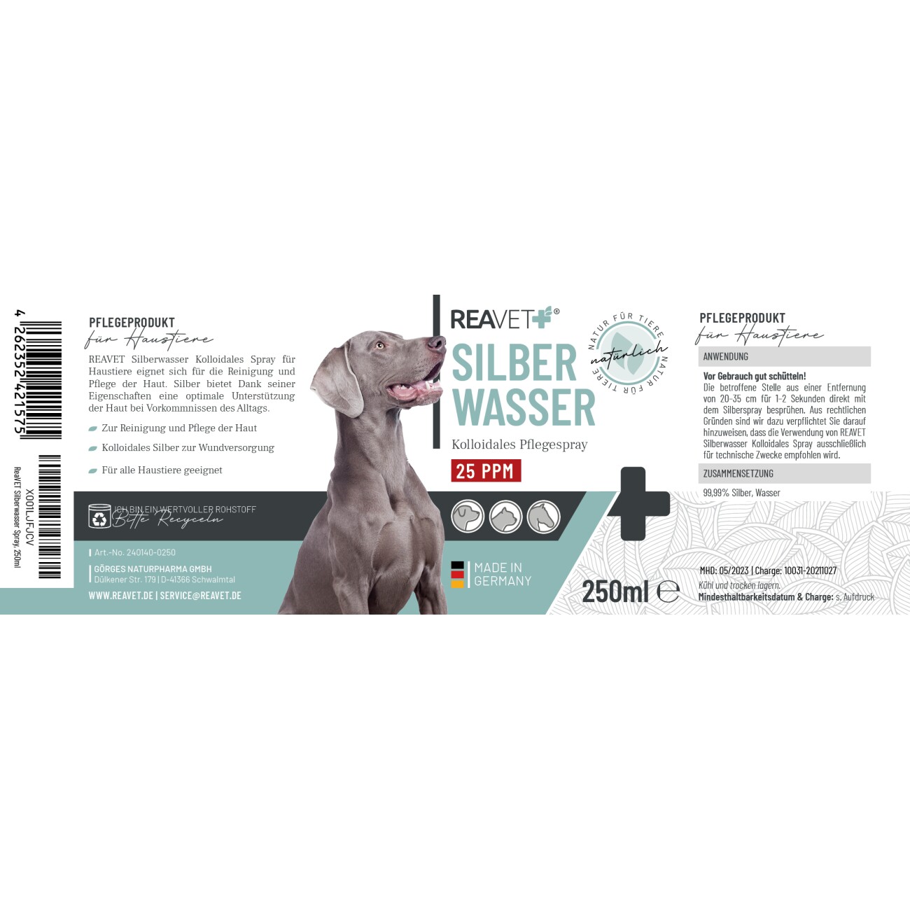 REAVET Silberwasser Spray 250ml