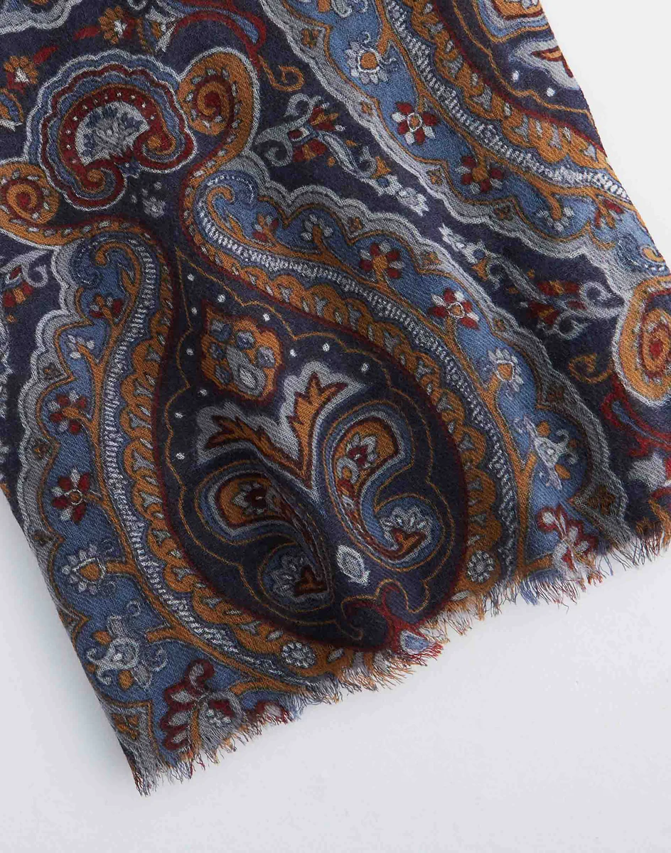 Écharpe laine motif cachemire