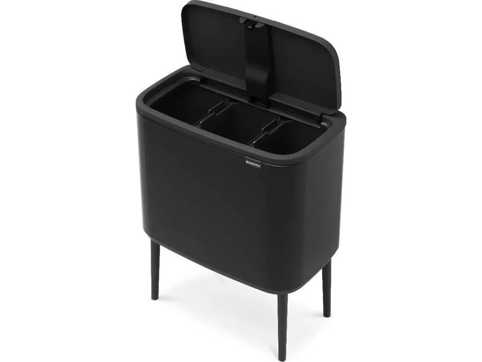 Brabantia Bo Touch Bin - Skraldespand - fliplåg - 33 L - affaldsseparation - mat sort