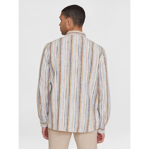 Knowledge Cotton Apparel Stribet Skjorte, Multi Color Stripe, XXL