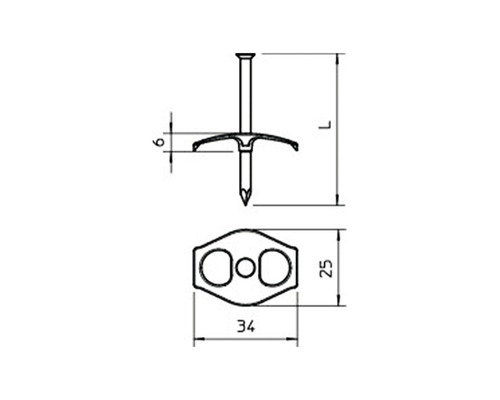 OBO Nail Fix 3,5x40 mm transparant 10 stuks 2222833 met voorgemonteerde spijker