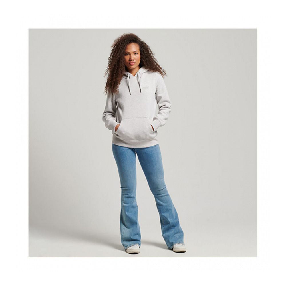 Superdry VINTAGE LOGO EMB - Sweat Femme glacier grey marl