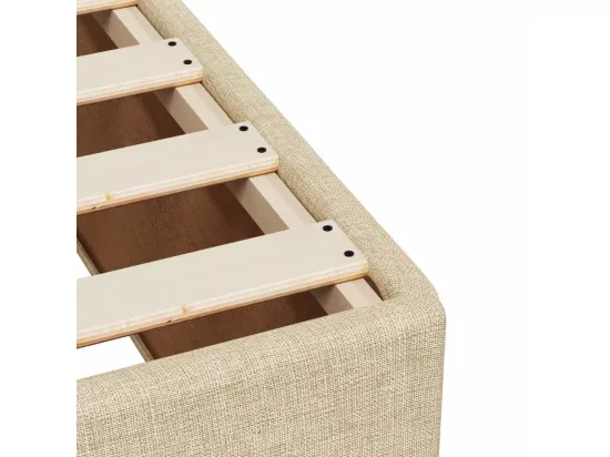 Sommier à lattes de lit avec matelas Crème 180x200 cm Tissu
