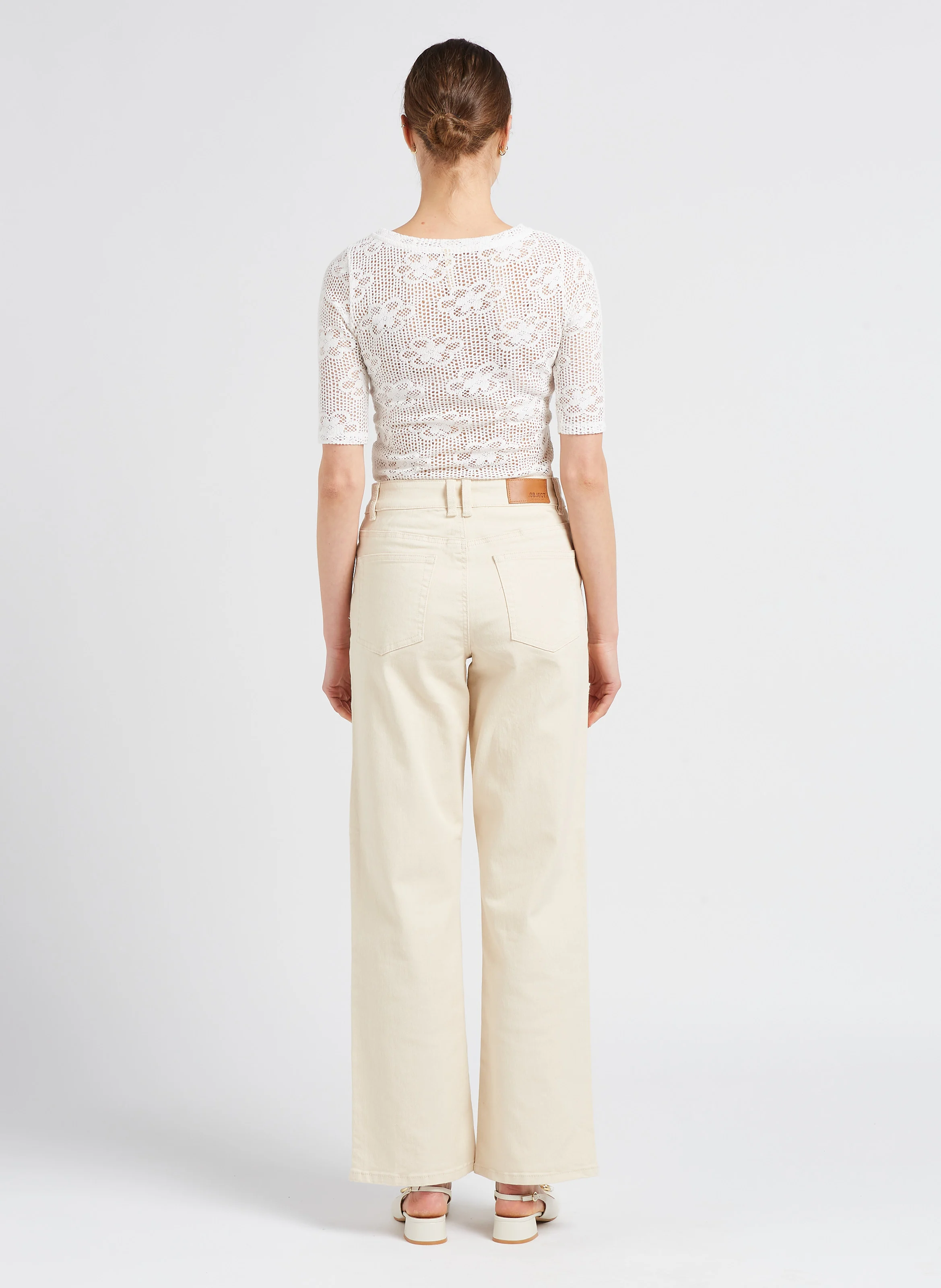 MARINA - Jean large en coton| Beige