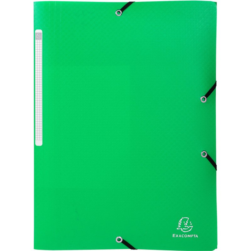 Chemise à élastique 3 rabats plastique Exacompta Opak 24 x 32 cm dos 2 cm couleurs assorties