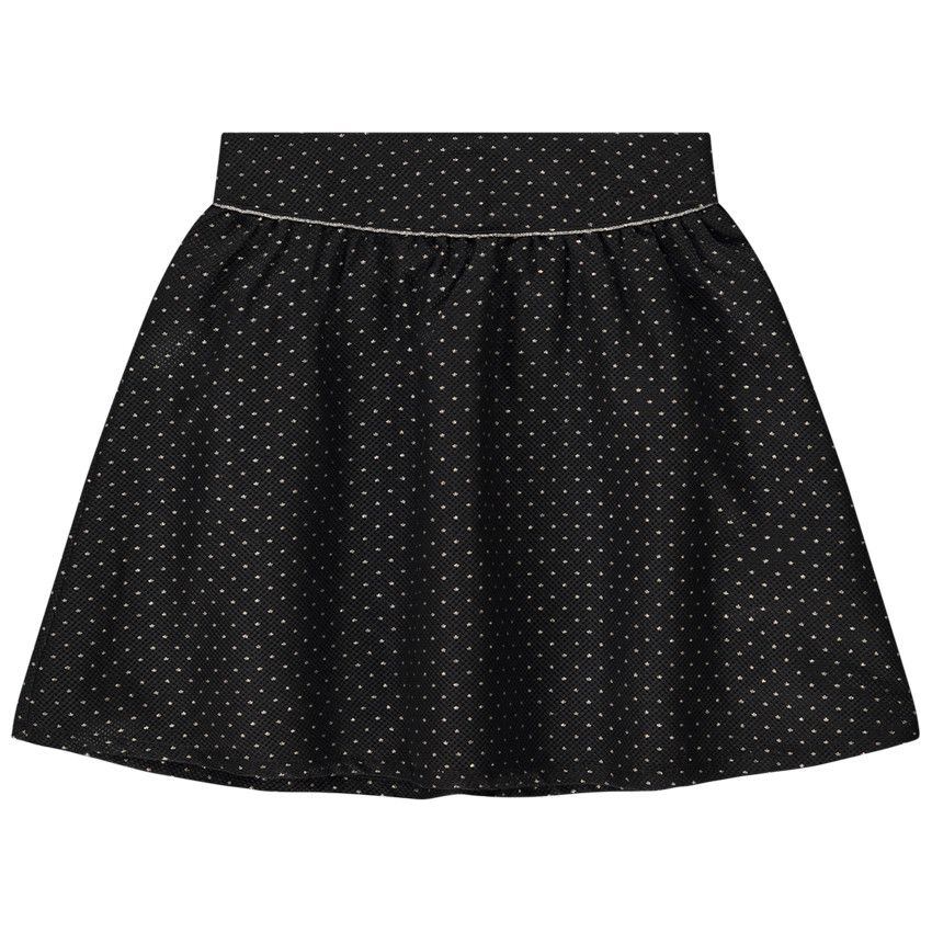 Jupe en jacquard imprimé étoiles lurexées pour fille - Noir