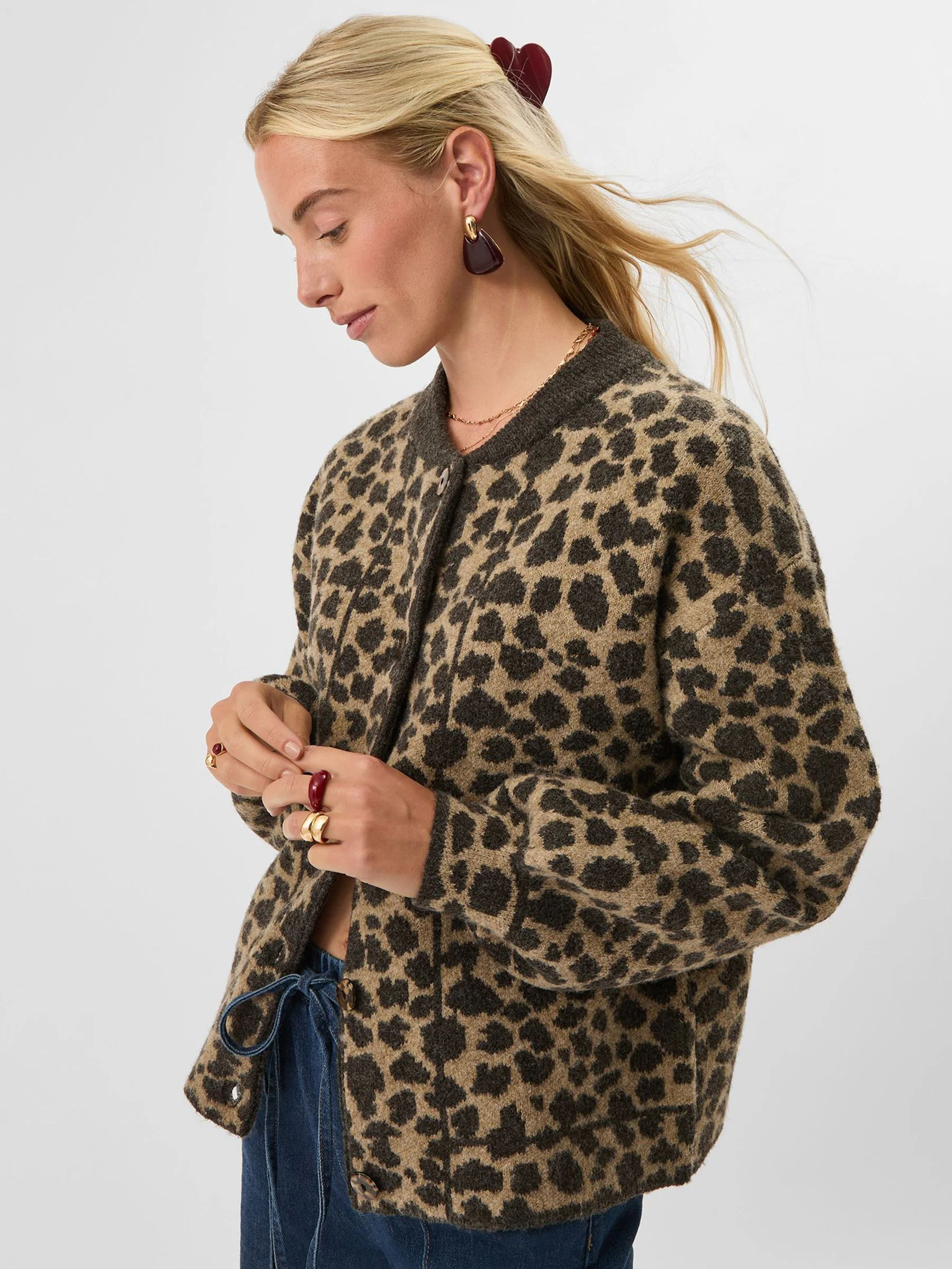 Accessorize Leopard Print Cardigan