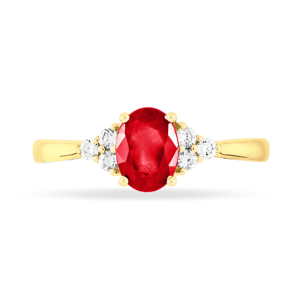 Bague Lea Or Jaune Rubis Et Diamant