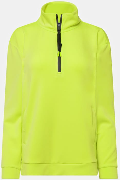 Sweatshirt, Troyerkragen, Langarm, Seitenschlitze