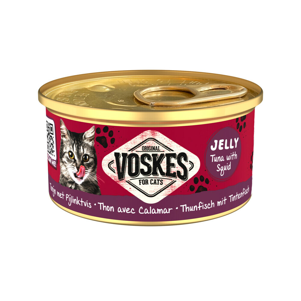 24x Voskes Kattenvoer Nat Tonijn met Pijlinktvis85 gr