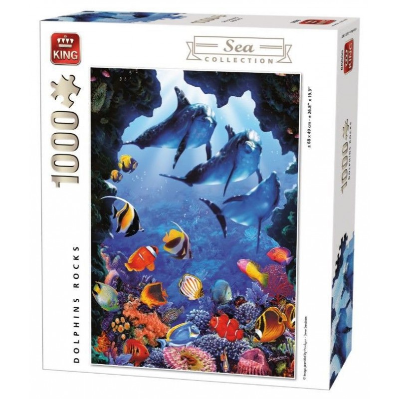 Puzzle 1000 Dolphins rocks