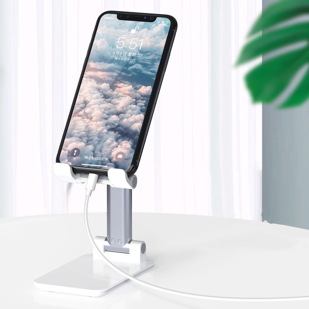 Universal Faltbare Smartphone Tischständer Halterung 5-75° Grad Winkel   Höhenverstellbar - Schwarz
