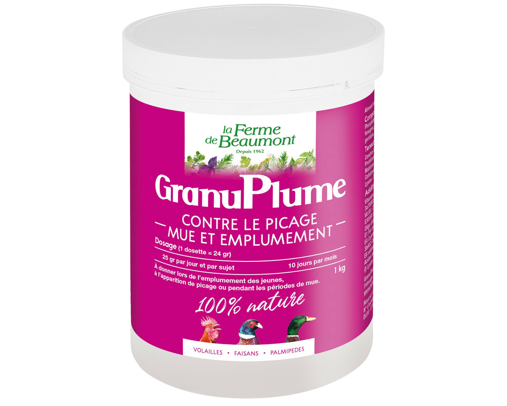 Granuplume 1 kg • mue et picage des poules • soin naturel en granulés