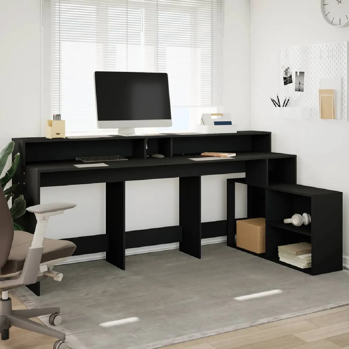 Bureau LED vidaXL Noir