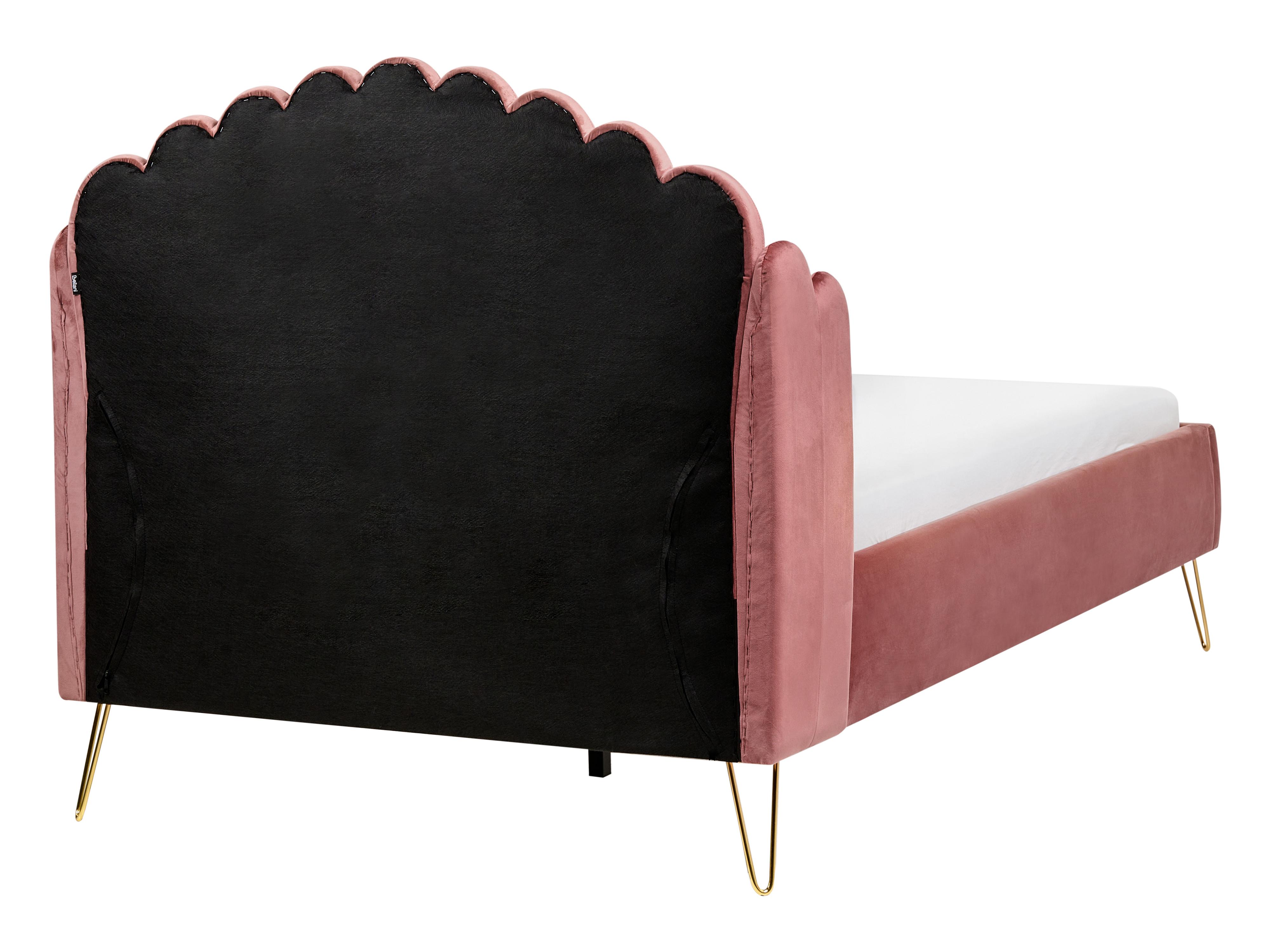 Bed Fluweel AMBILLOU 120 x 200 cm Roze