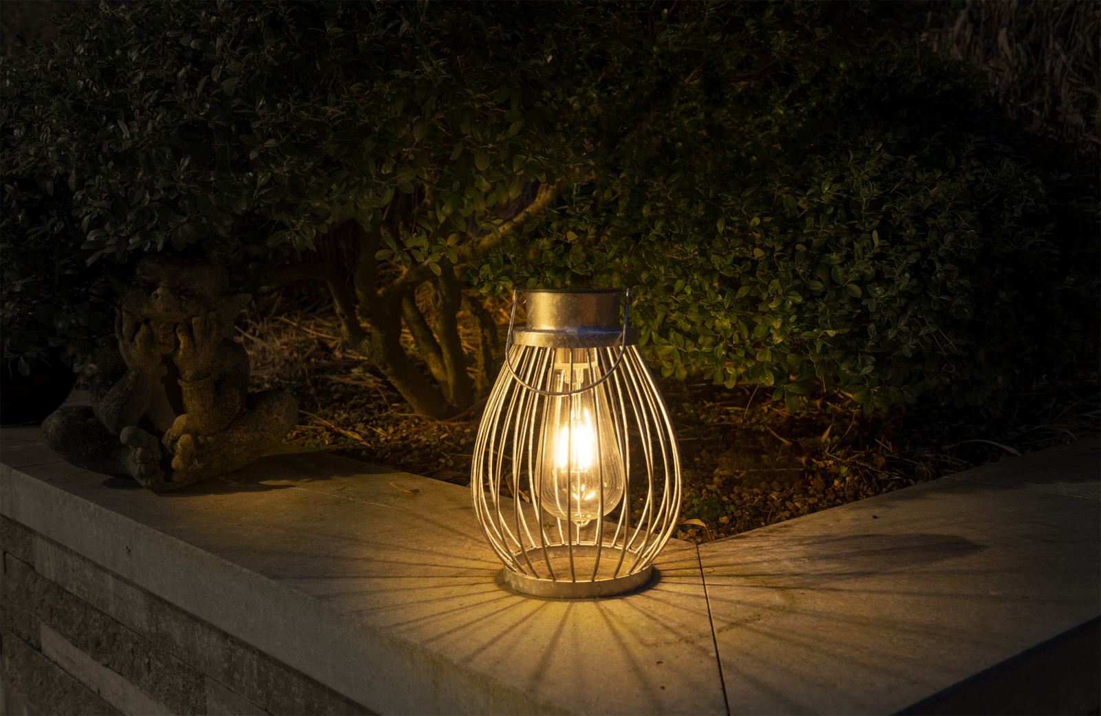 Solar-LED-Leuchte - silber - Metall