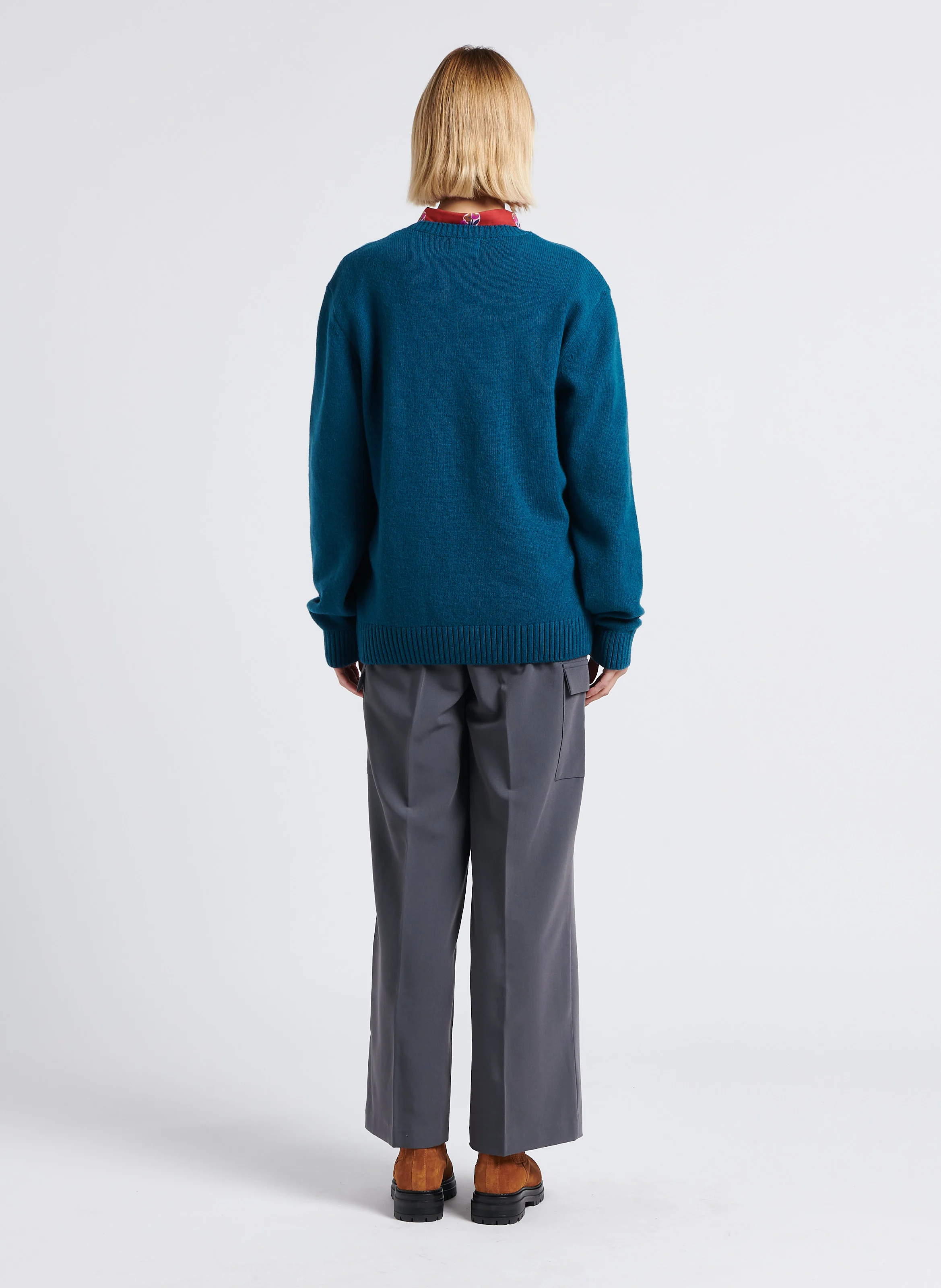 LUGO - Pantalon fluide cargo taille haute | Argent