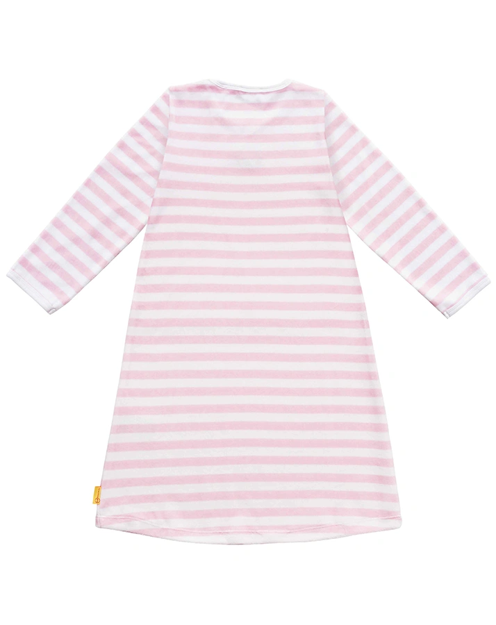 Nicki-Nachthemd BASIC gestreift in rosa/weiß