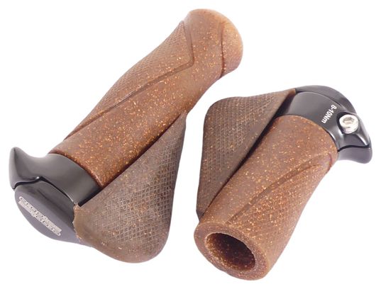 ERGOTEC Grips Mf1 Liège/Aluminium 130 87 Mm - Marron/Noir