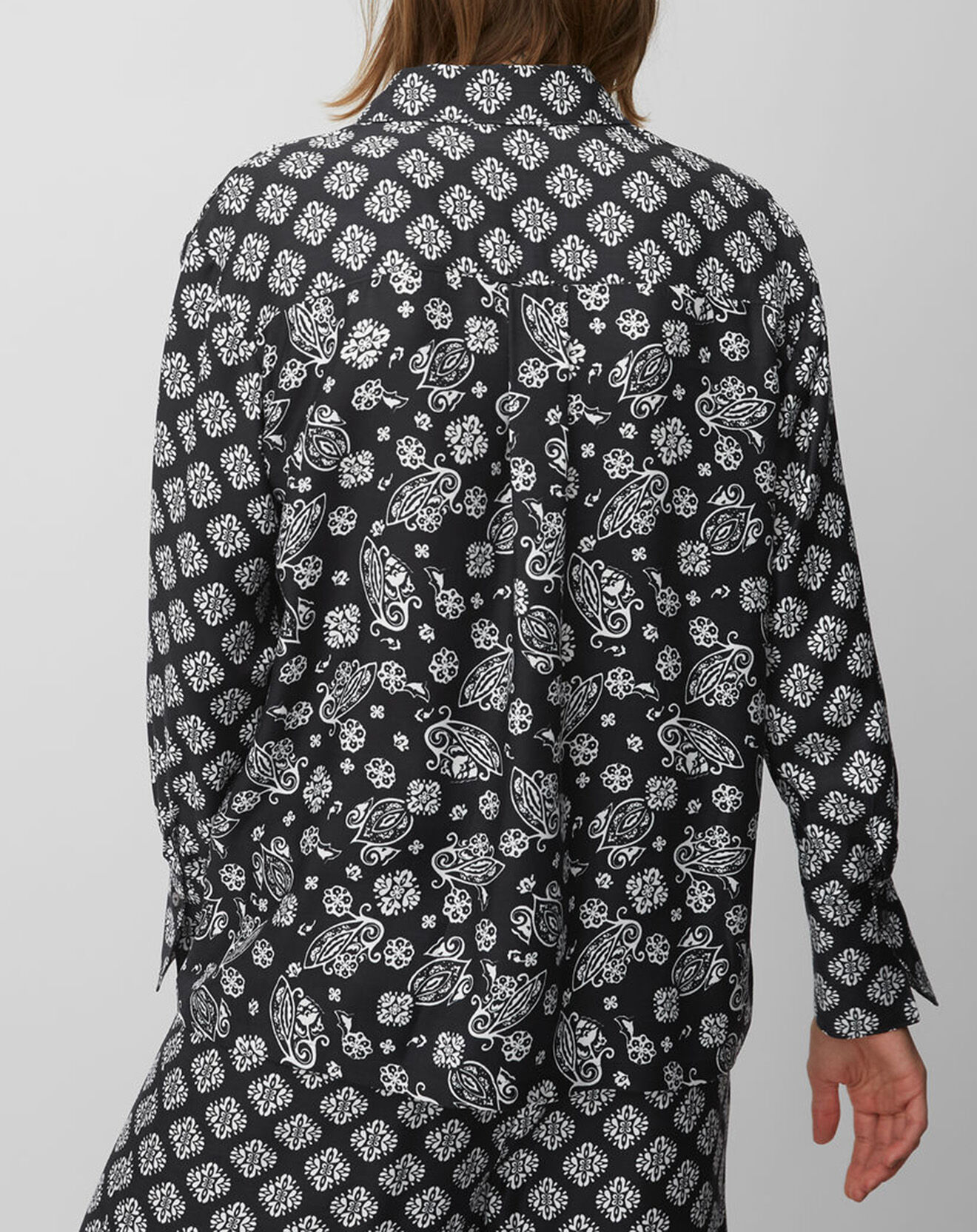 Marc O'Polo Chemise en Soie mélangée fluide noire