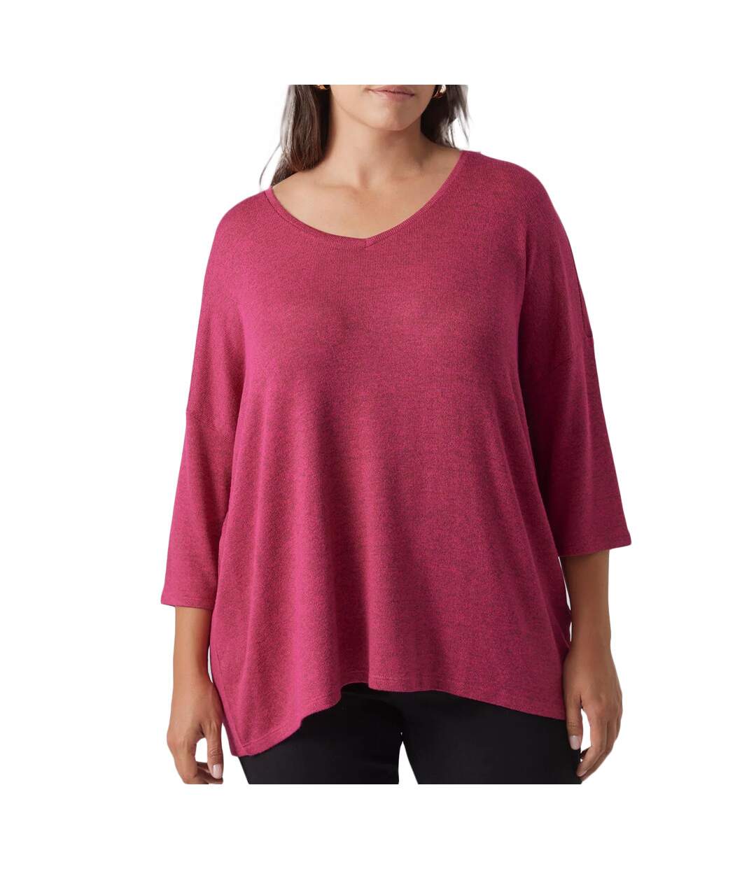 Pull Fushia Femme Vero Moda Curve Brianna 3/4