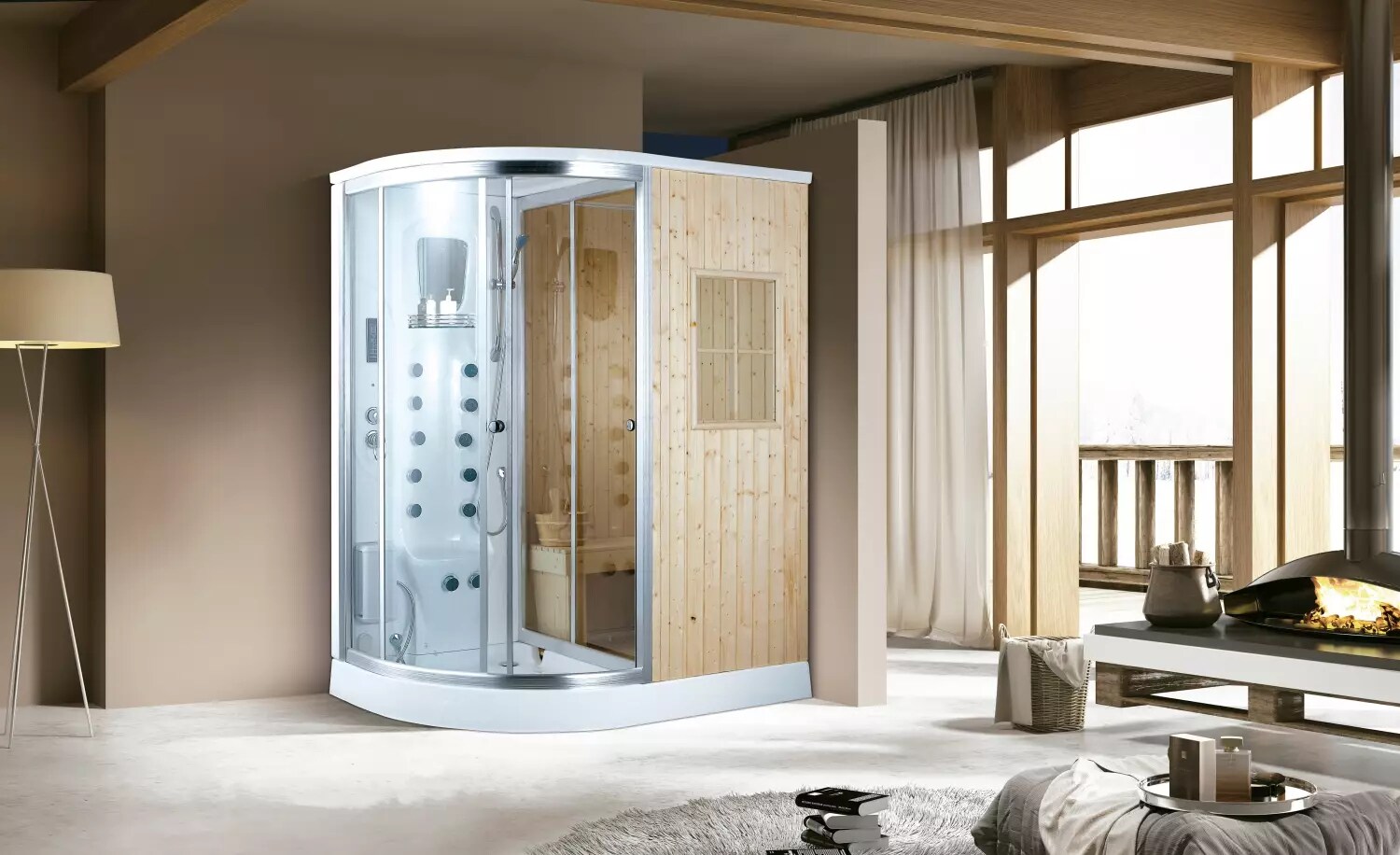 PureHaven Luxus Dampfdusche mit Saunafunktion - versch. Ausführungen