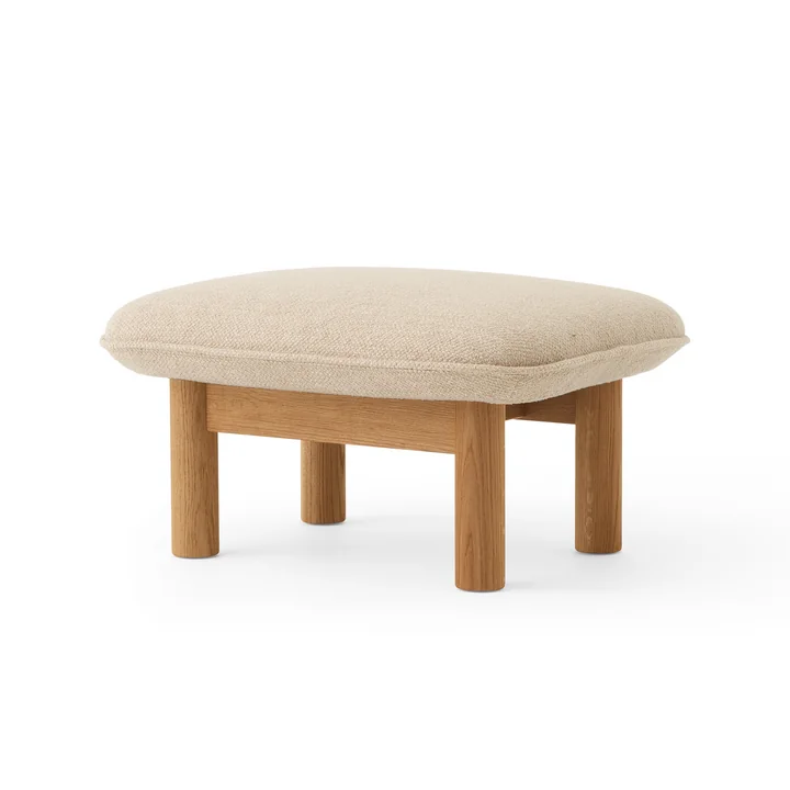 Audo - Brasilia Ottoman, Eiche natur / Bouclé beige