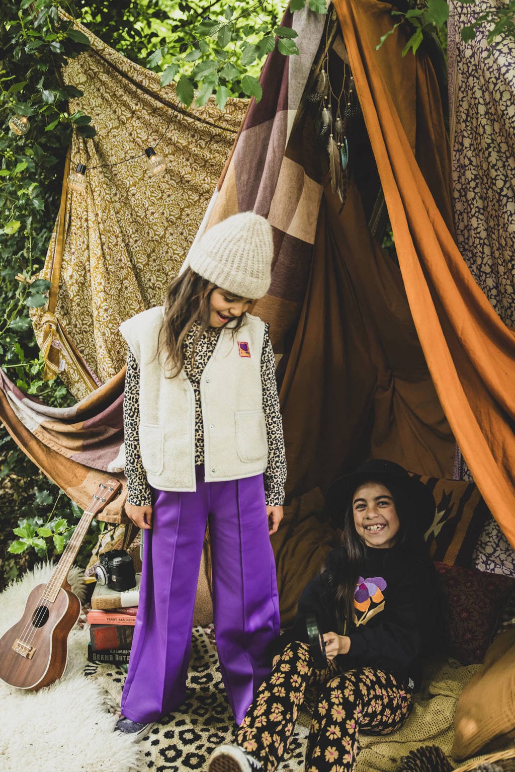 LOOXS little relaxed casual broek paars