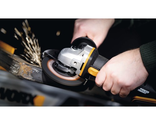 WORX 20V 125mm snoerloze haakse slijper WX803.9 + GRATIS bonusartikel: 20V accu WA3644 (4,0Ah)